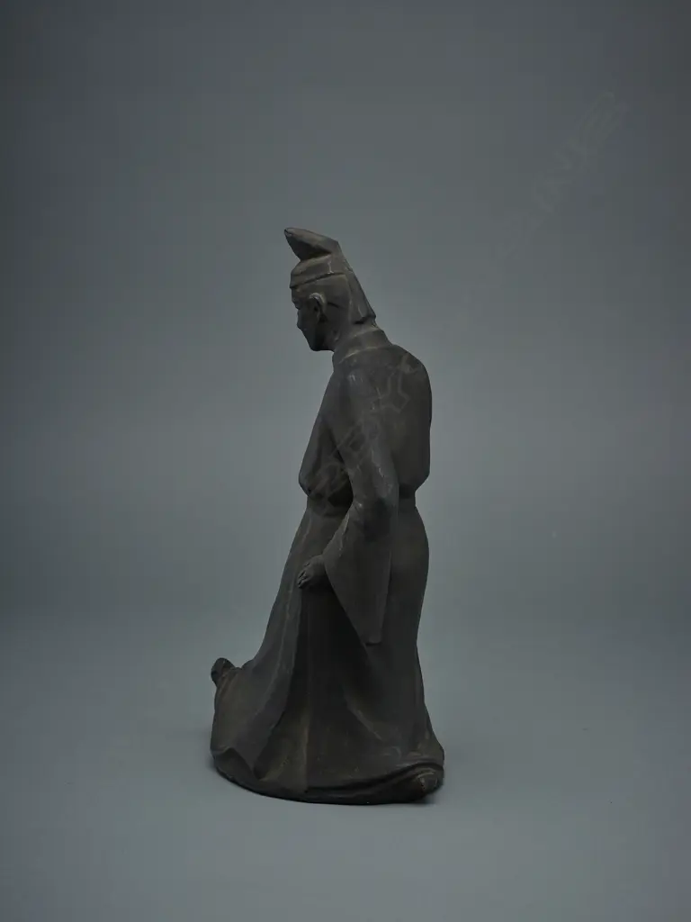 Modern earthenware figure of Confucian scholar in gown and headdress - China?, Image 1++